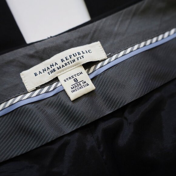 BANANA REPUBLIC Size 8 Black Dress Pants Trousers Martin Fit Slacks - Picture 3 of 5